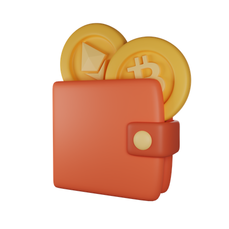 Kryptowährungs-Wallet  3D Illustration