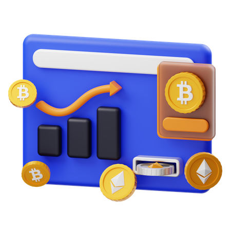 Kryptowährungsanalyse  3D Icon