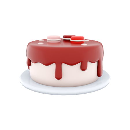 Kuchen mit Macarons  3D Icon