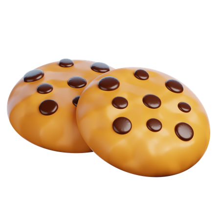 Kue Choco Chips  3D Icon