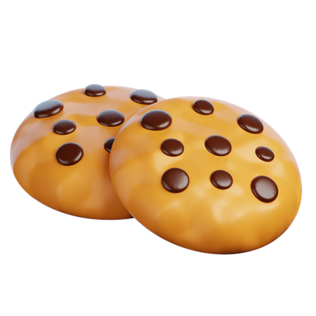 Kue Choco Chips  3D Icon