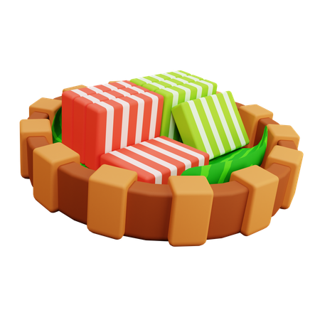 レイヤーケーキ インドネシアのレイヤーケーキ 食べ物  3D Icon