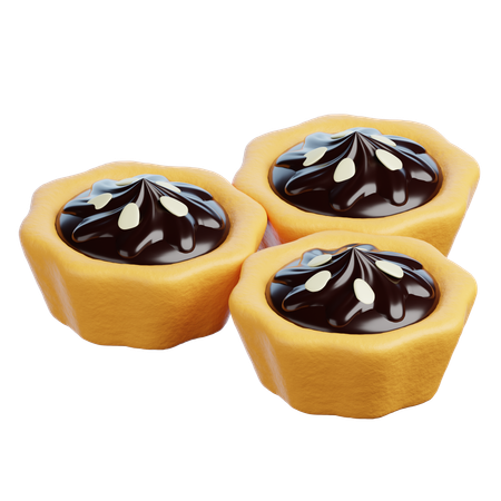 Kue Pai Coklat Mini  3D Icon