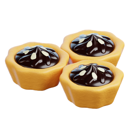 Kue Pai Coklat Mini  3D Icon