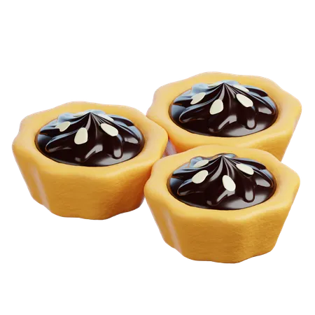 Kue Pai Coklat Mini  3D Icon