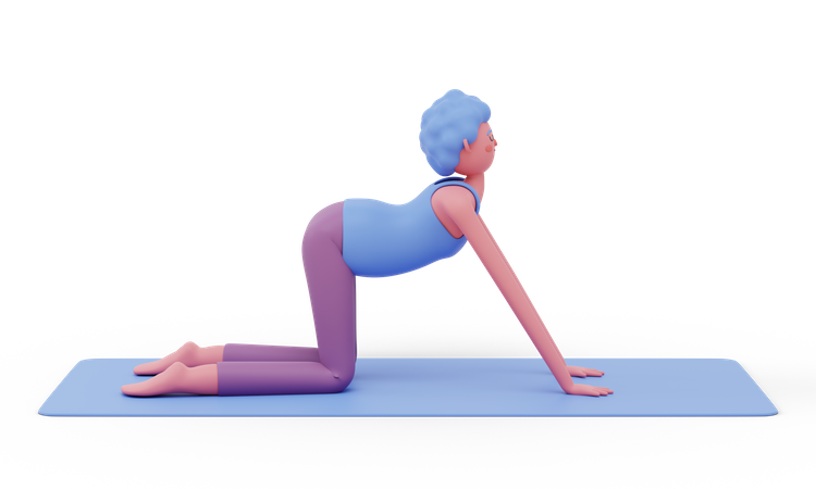 Yogapose „Kuh“  3D Illustration