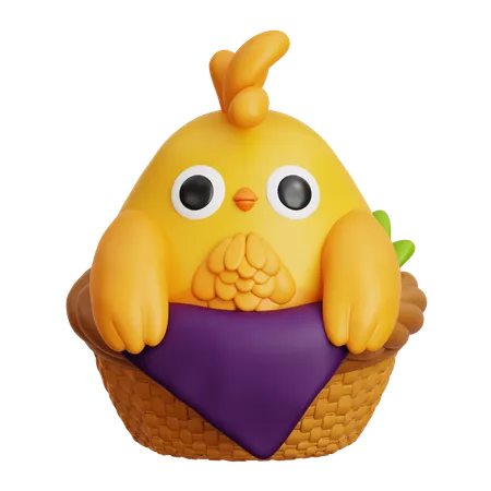 Küken im Korb  3D Icon