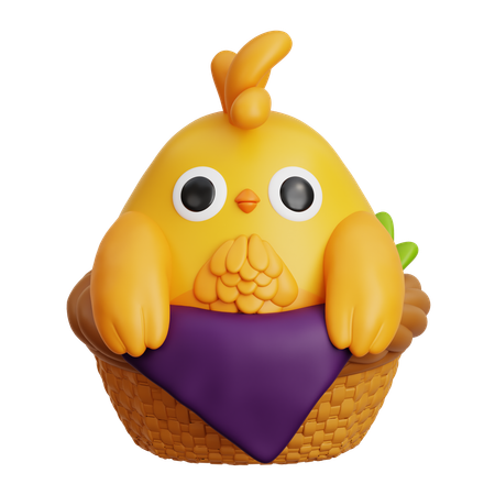 Küken im Korb  3D Icon