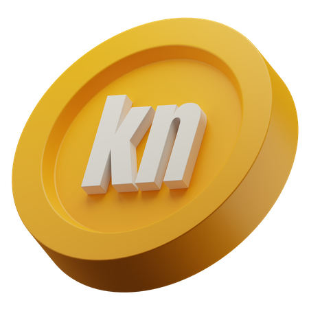 Moneda de oro kuna croata  3D Icon