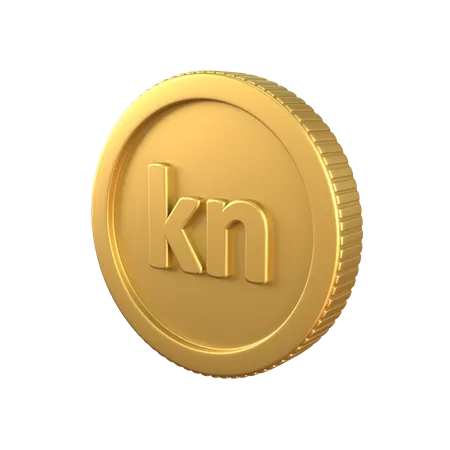 Kuna Gold Coin 3D Illustration