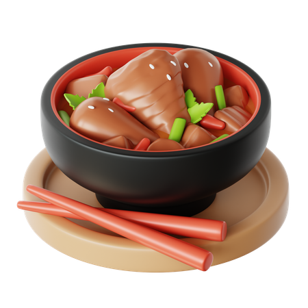 쿵파오 치킨  3D Icon