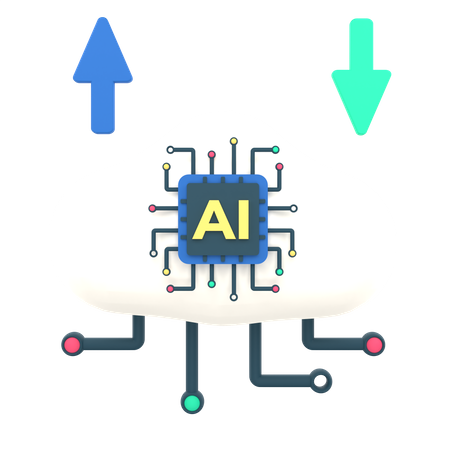 Künstliche Intelligenz Cloud Computing  3D Icon