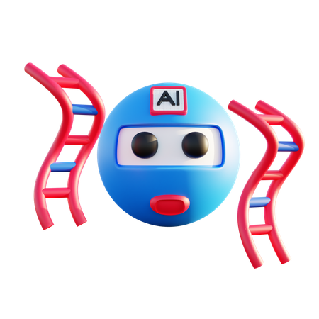 Künstliche Intelligenz DNA-Analyse  3D Icon