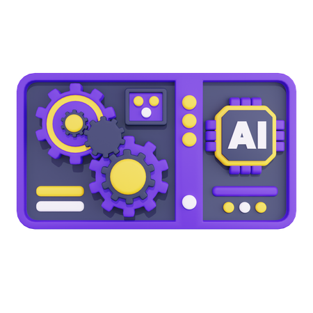 Künstliche Intelligenzmaschine  3D Icon