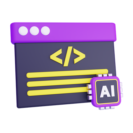 Künstliche Intelligenz Programmierung  3D Icon