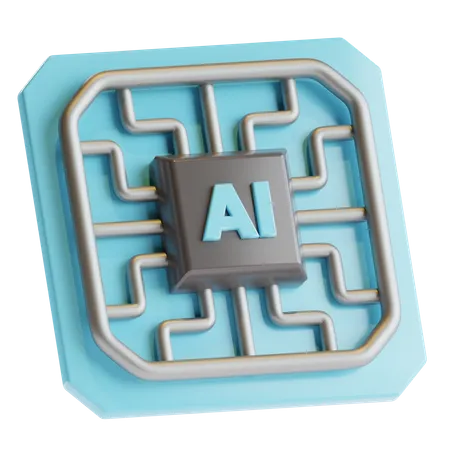 Prozessor für künstliche Intelligenz  3D Icon
