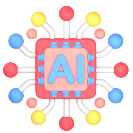 Künstlicher intelligenter Chip  3D Icon