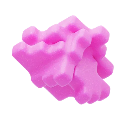 Kunststoff Harz rosa geometrische Stapel  3D Icon