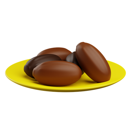 Kurma On Plate  3D Icon