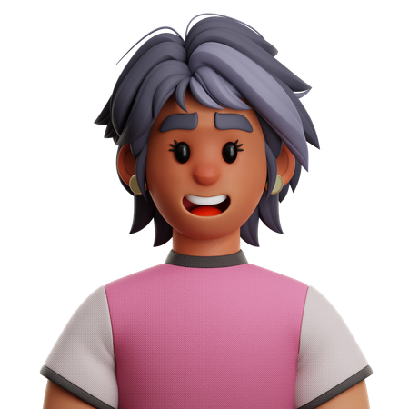 Kurze Haare Frau  3D Icon