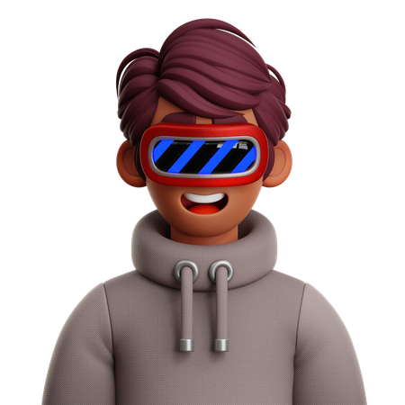 Mann mit kurzen Haaren und VR  3D Icon