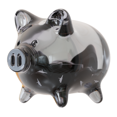 Kusama (KSM) Clear Glass Piggy Bank 3D Icon