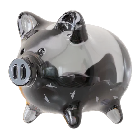 Kusama (KSM) Clear Glass Piggy Bank 3D Icon