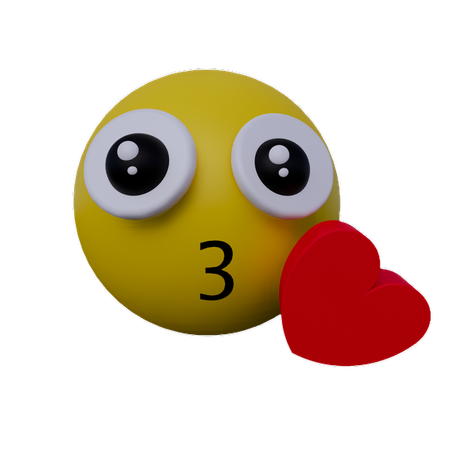 Kuss-Emoji  3D Icon