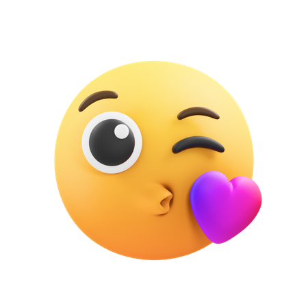 Kuss-Emoji  3D Icon