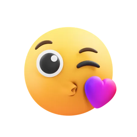 Kuss-Emoji  3D Icon