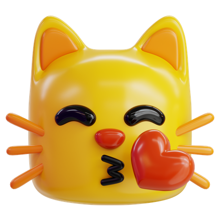 Küssende Katze Emoji  3D Icon