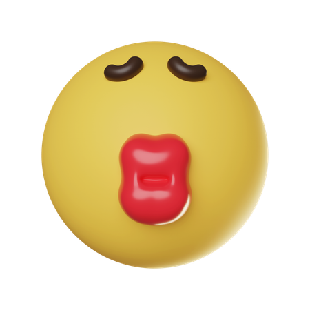 Kusslippen Gesicht Emoticon  3D Icon