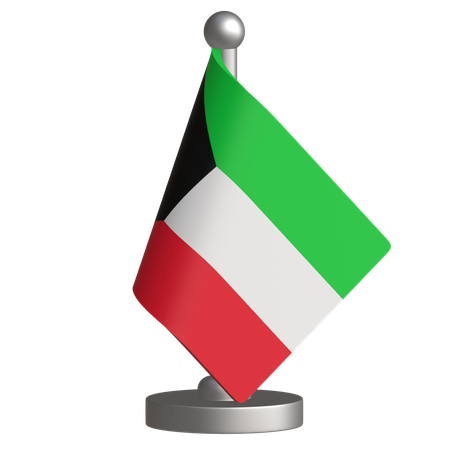 Kuwait Desk Flag  3D Icon