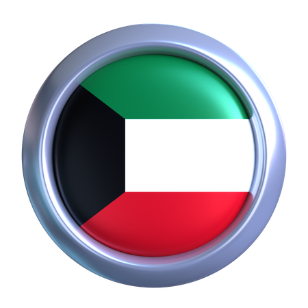 Kuwait Flag Emblem  3D Icon