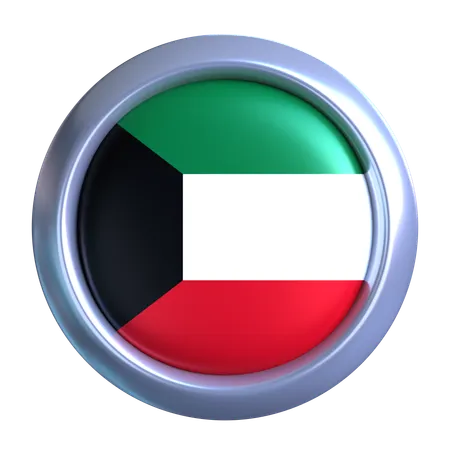Kuwait Flag Emblem  3D Icon
