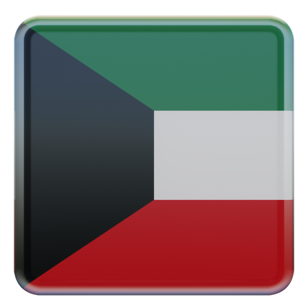 Quadratische Flagge von Kuwait  3D Icon