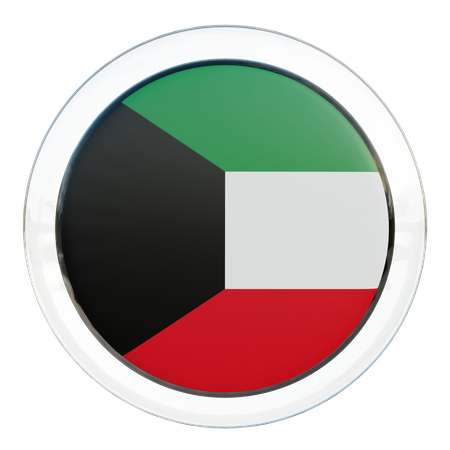 Kuwait Round Flag  3D Icon