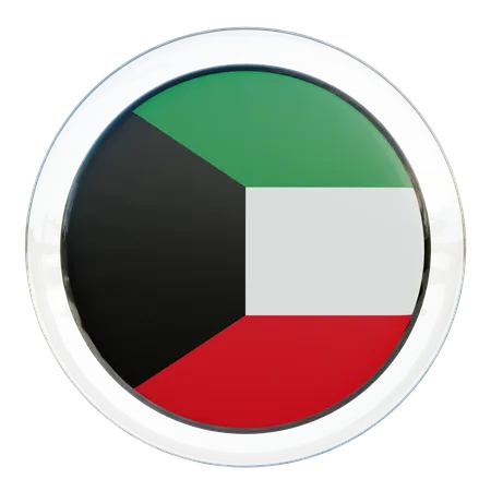 Kuwait Round Flag 3D Icon