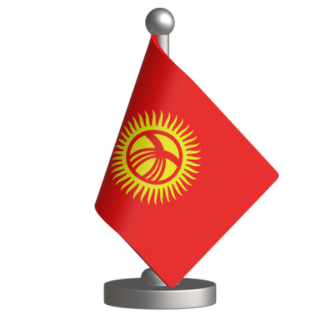 Kyrgyzstan Desk Flag  3D Icon