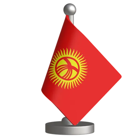 Kyrgyzstan Desk Flag  3D Icon