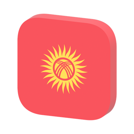 Kyrgyzstan Flag  3D Icon