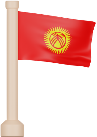 Kyrgyzstan Flag  3D Icon