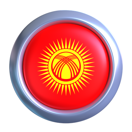 Kyrgyzstan Flag Emblem  3D Icon
