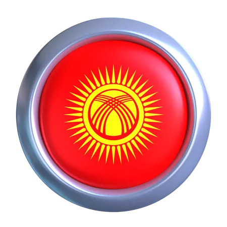 Kyrgyzstan Flag Emblem  3D Icon