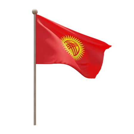 Kyrgyzstan Flagpole  3D Icon