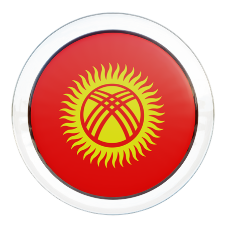 Kyrgyzstan Round Flag  3D Icon