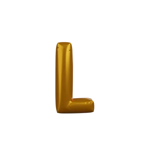 3 D Illustration Of Golden Balloon Concept Alphabet L 3D Illustration