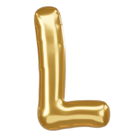 L Alphabet 3 D Illustration In Golden Balloon Style 3D Icon