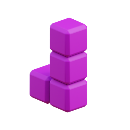 Bloco Tetris em forma de L11  3D Icon