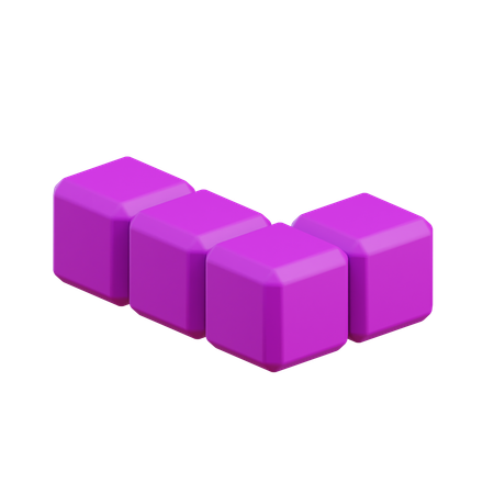 Bloco Tetris em forma de L14  3D Icon